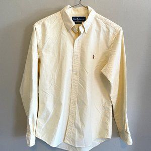 Polo Ralph Lauren button down shirt, Medium, Yellow/White stripe